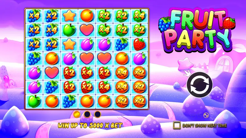 Fruit Party slot by Pragmatic Play – game screen Fruit Party slot by Pragmatic Play – game screen